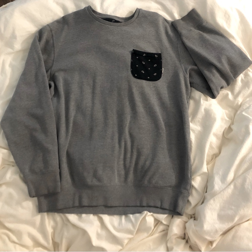 Vans Men’s Pullover Gray Sweatshirt Crewneck Long Sleeves Pocket XL Extra Large